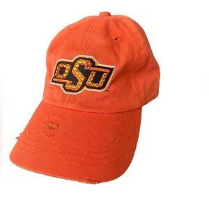 NWOT OKLAHOMA STATE UNIVERSITY COWBOYS OSU JEWELED/RHINESTONE DISTRESSED HAT